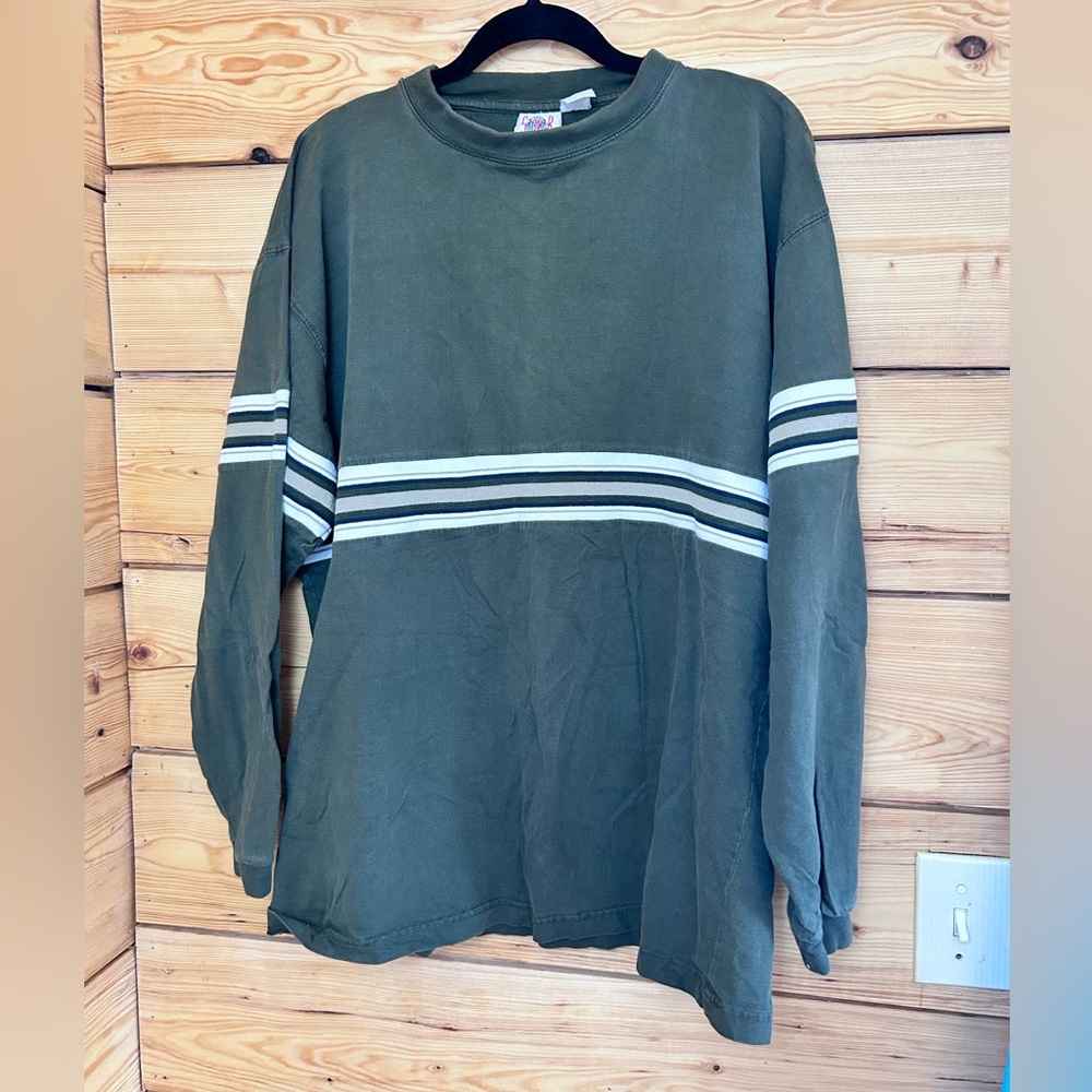 Vintage Sub Culture Olive Green Long Sleeve Tee Shirt Men’s XL Retro 90’s Cotton